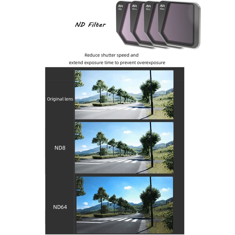 JSR Drone 4 in 1 CPL+ND16+ND32+ND64 Lens Filter for DJI Mavic 3, CPL+ND16+ND32+ND64
