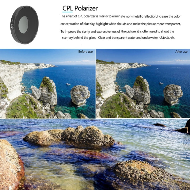 JSR 4 in 1 UV CPL ND8 ND16 ND32 ND64 Lens Filter For DJI Osmo Action 3, 6 in 1