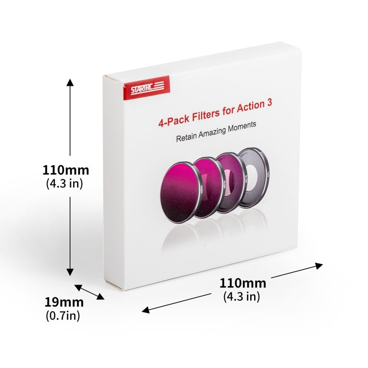 For DJI Action 3 STARTRC 4 in 1 ND16 + ND32 + ND64 + CPL Lens Filter, For DJI Action 3 (ND16/32/64/CPL)