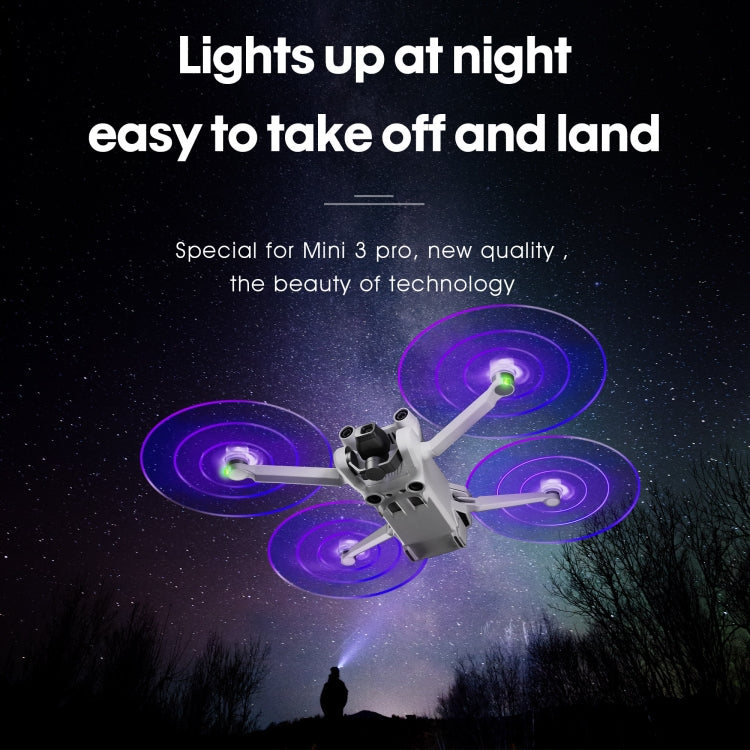 For DJI Mavic Mini 3 Pro STARTRC 2 Pairs Color LED Flash Lamp Low Noise Propellers, For DJI Mavic Mini 3 Pro