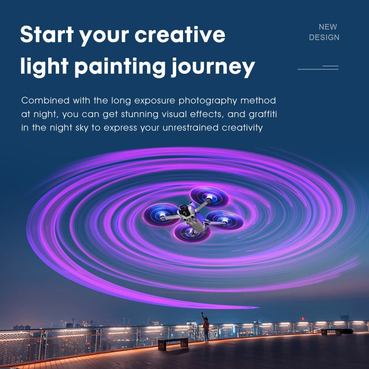 For DJI Mavic Mini 3 Pro STARTRC 2 Pairs Color LED Flash Lamp Low Noise Propellers, For DJI Mavic Mini 3 Pro