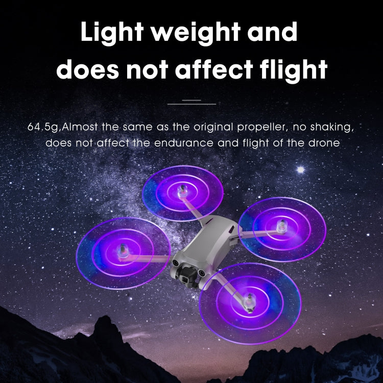 For DJI Mavic Mini 3 Pro STARTRC 2 Pairs Color LED Flash Lamp Low Noise Propellers, For DJI Mavic Mini 3 Pro
