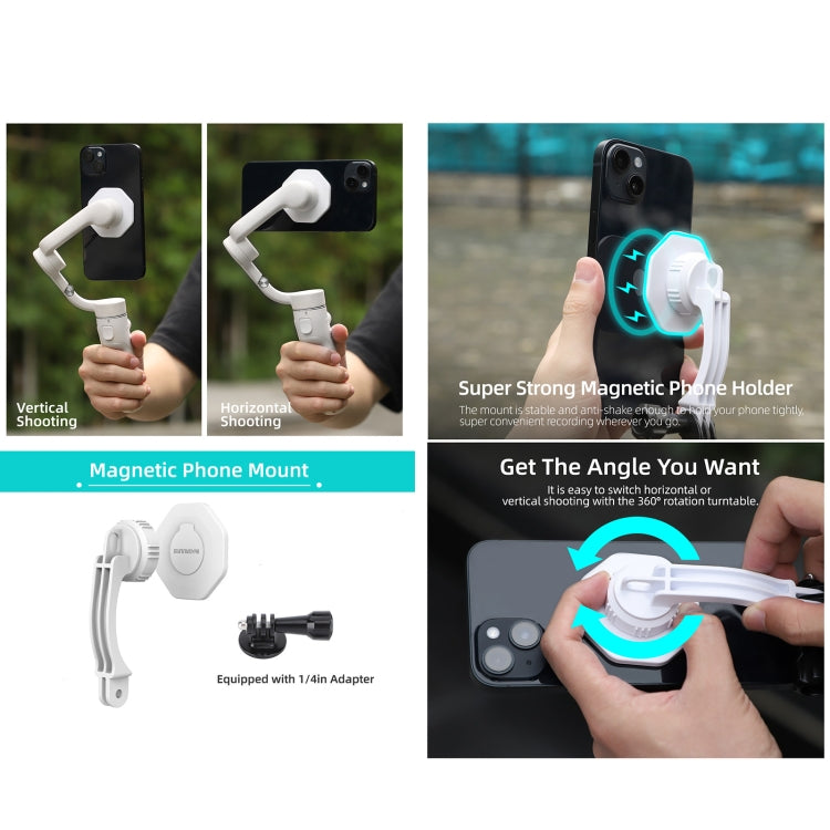 For DJI OM6 / 5 / 4 / 4 SE  Sunnylife ZJ561 Magsafe Adapter Phone Holder, For DJI OM6 / 5 / 4 / 4 SE Magnetic Adapter