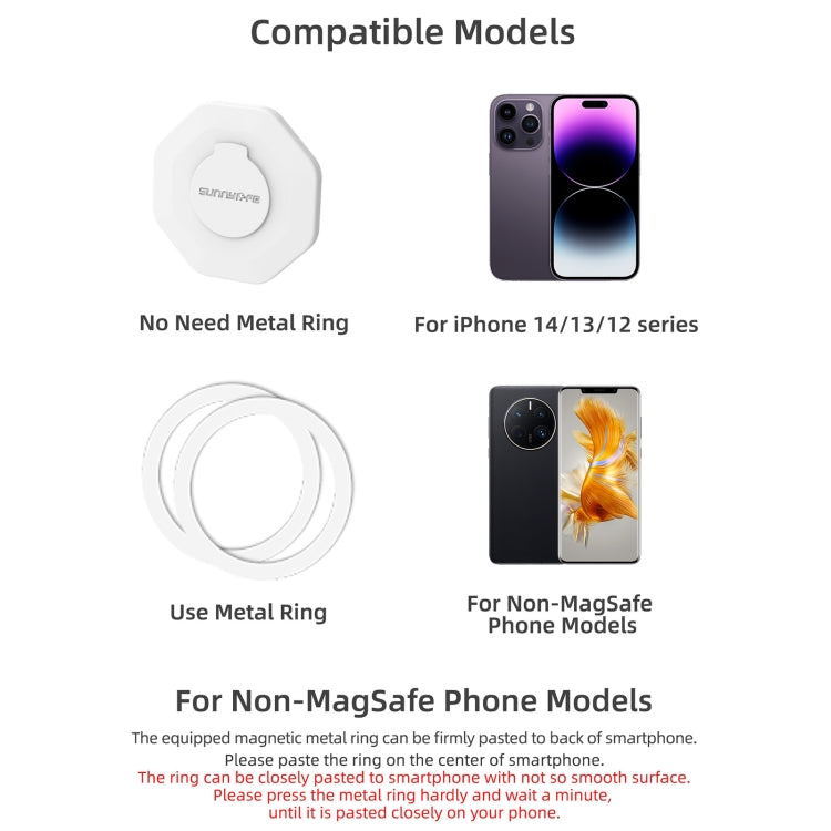 For DJI OM6 / 5 / 4 / 4 SE  Sunnylife ZJ561 Magsafe Adapter Phone Holder, For DJI OM6 / 5 / 4 / 4 SE Magnetic Adapter