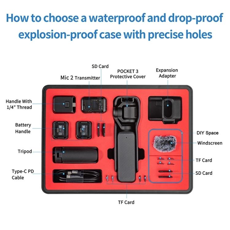 For DJI Osmo Pocket 3 STARTRC Waterproof PP Full Kit Suitcase Storage Box, For DJI Osmo Pocket 3