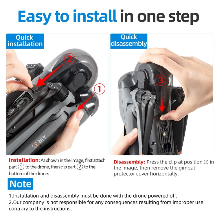 For DJI Air 3S STARTRC Lens Protective Cover Gimbal Cover, For DJI Air 3S