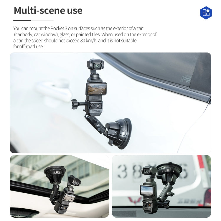 For DJI OSMO Pocket 3 STARTRC Suction Cup Holder Expansion Adapter Bracket, For DJI OSMO Pocket 3 Suction Cup Holder