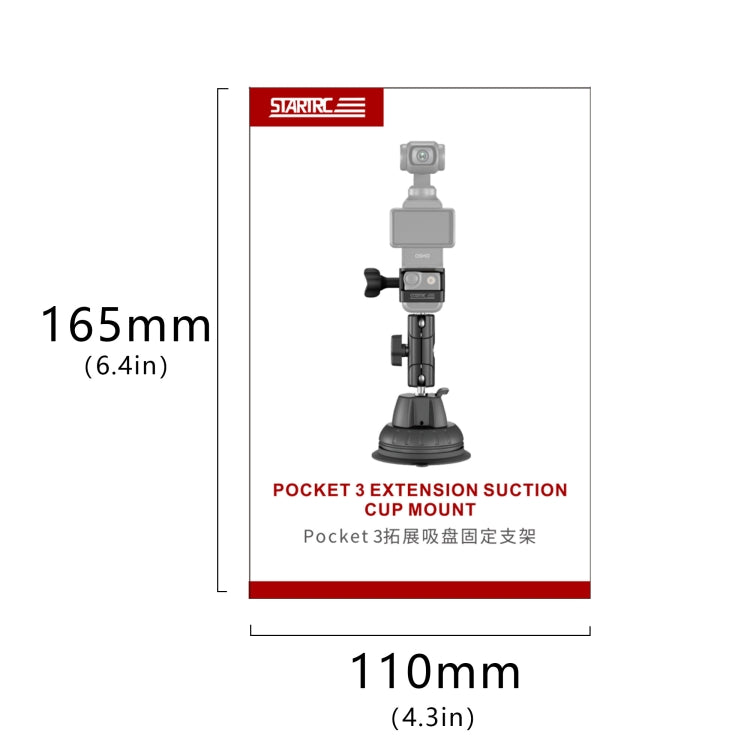 For DJI OSMO Pocket 3 STARTRC Suction Cup Holder Expansion Adapter Bracket, For DJI OSMO Pocket 3 Suction Cup Holder