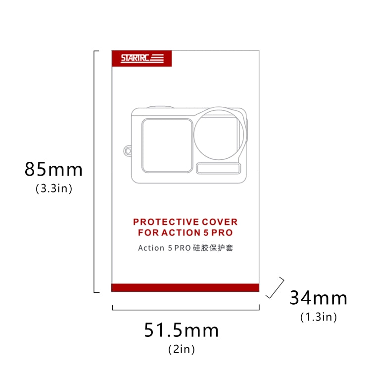 For DJI Osmo Action 5 Pro STARTRC Silicone Protective Case with Lens Cover