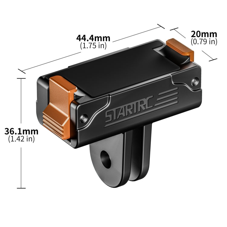 For DJI Osmo Action 5 Pro STARTRC Plastic Quick Adapter Magnetic Extension Bracket, For DJI Osmo Action 5 Pro / 4 / 3 Plastic