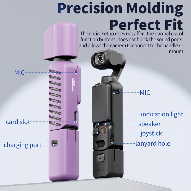 For DJI OSMO Pocket 3 STARTRC 5 in 1 Body Lens Handle Screen Silicone TPU Case, 5 in 1 Case