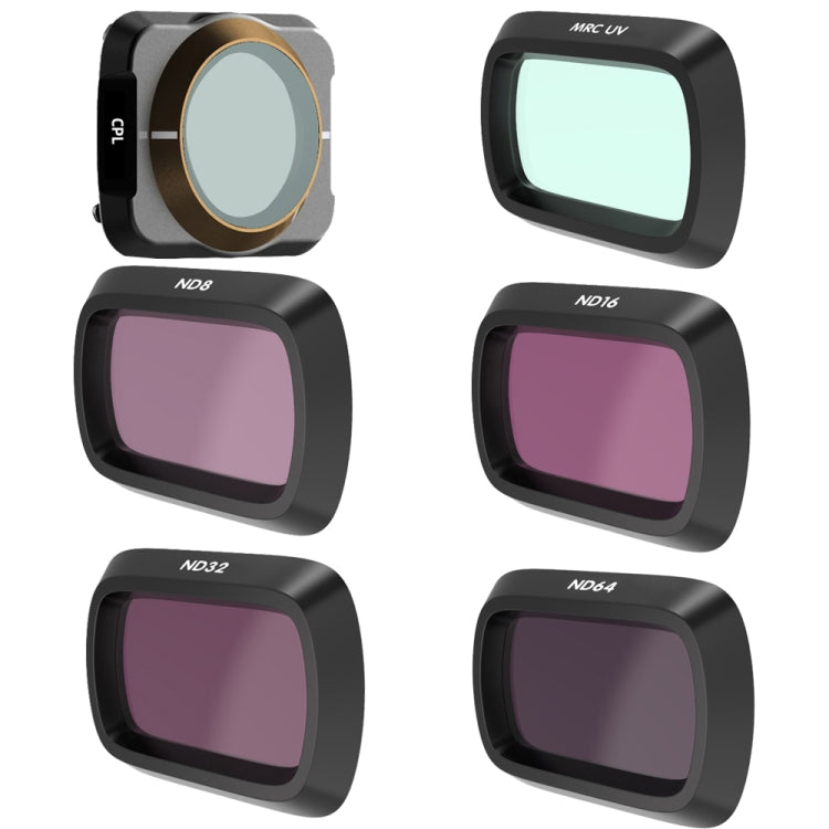 JSR Drone 4 in 1 UV+CPL+ND8+ND16+ND32+ND64 Lens Filter for DJI MAVIC Air 2, UV+CPL+ND8+ND16+ND32+ND64