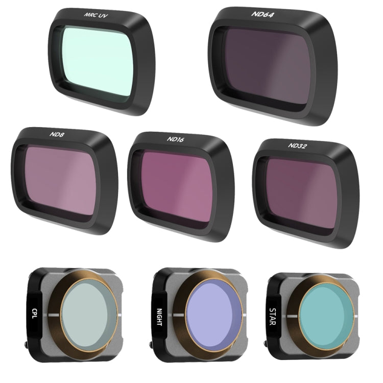 JSR Drone 8 in 1 UV+CPL+ND8+ND16+ND32+ND64+NIGHT+STAR Lens Filter for DJI MAVIC Air 2, 8 in 1 Filter