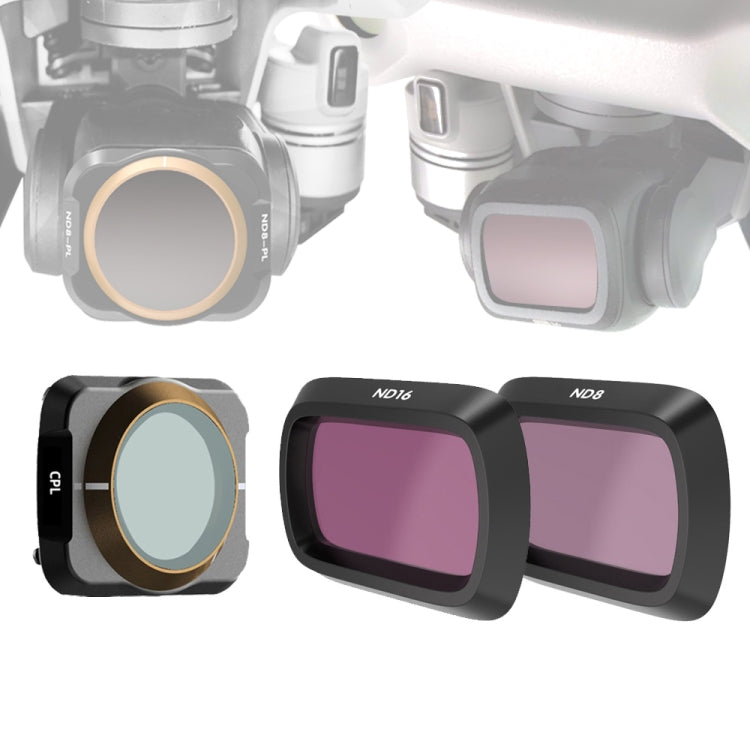 JSR Drone 3 in 1 CPL+ND8+ND16 Lens Filter for DJI MAVIC Air 2, CPL+ND8+ND16
