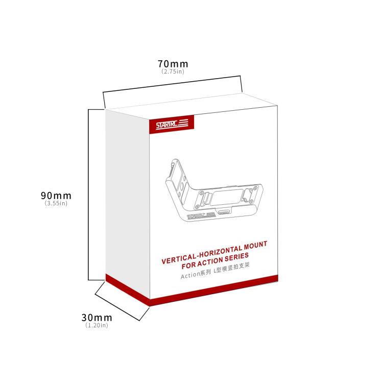 For DJI Osmo Action 5 Pro / 4 / 3 STARTRC L-shaped Magnetic Quick Release Bracket, For DJI Osmo Action 5 Pro / 4 / 3 L-shaped