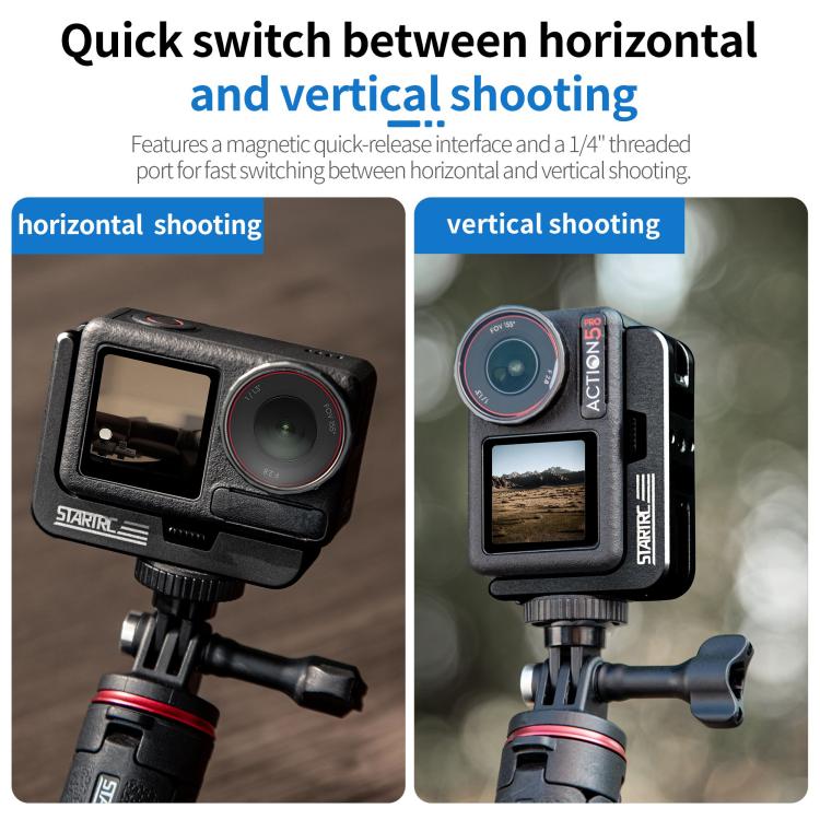 For DJI Osmo Action 5 Pro / 4 / 3 STARTRC L-shaped Magnetic Quick Release Bracket, For DJI Osmo Action 5 Pro / 4 / 3 L-shaped