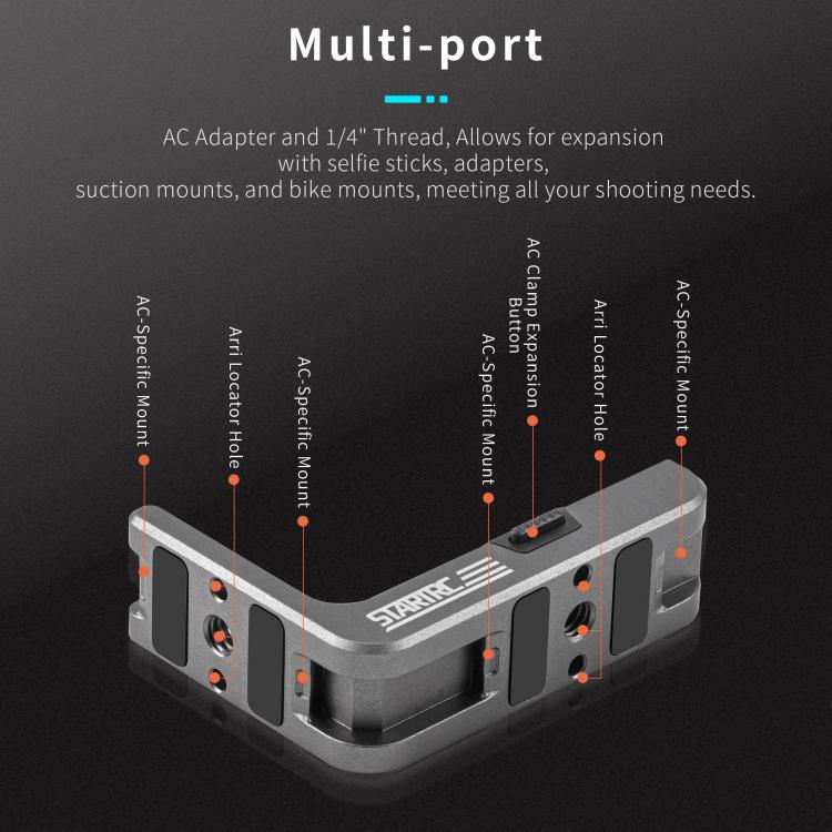 For DJI Osmo Action 5 Pro / 4 / 3 STARTRC L-shaped Magnetic Quick Release Bracket, For DJI Osmo Action 5 Pro / 4 / 3 L-shaped