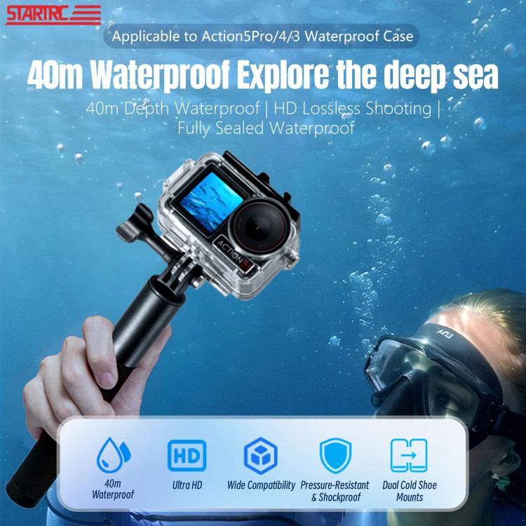 For DJI Osmo Action 5 Pro / 3 / 4 STARTRC 40m Underwater Waterproof Housing Diving Case, For DJI Osmo Action 5 Pro / 3 / 4 STARTRC 40m