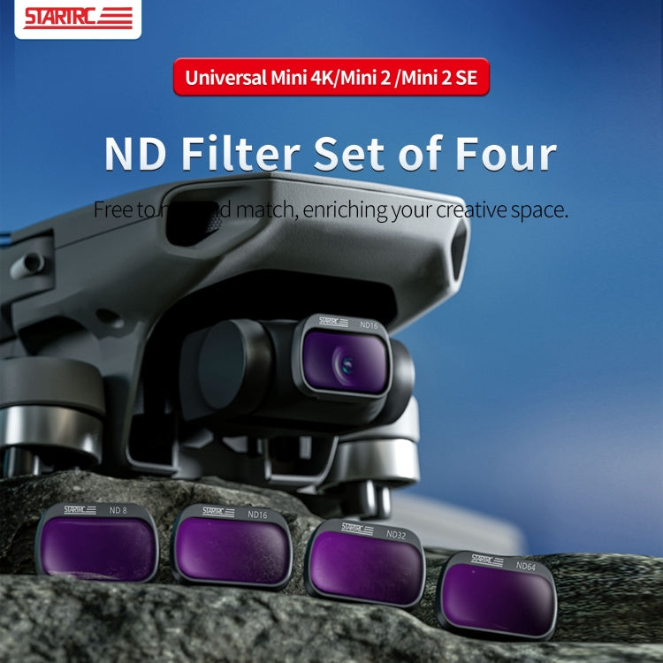 For DJI Mini 4K / Mini 2 SE / Mini 2 STARTRC 4 in 1 ND8 ND16 ND32 ND64 Lens Filter, For DJI Mini 4K / Mini 2 SE / Mini 2