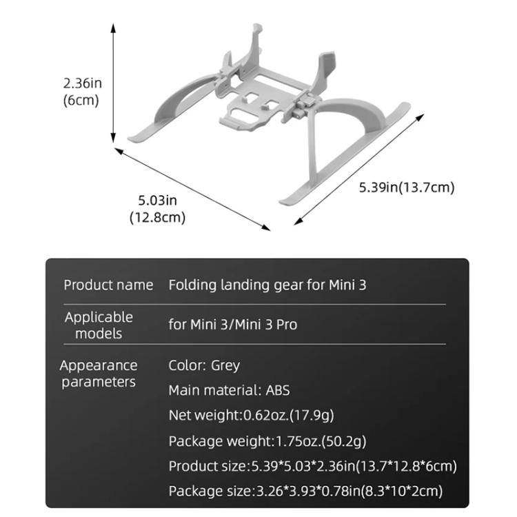For DJI Mini 3 / 3 Pro BRDRC Folding Heightened Landing Gear Training Rack, For DJI Mini 3 / 3 Pro