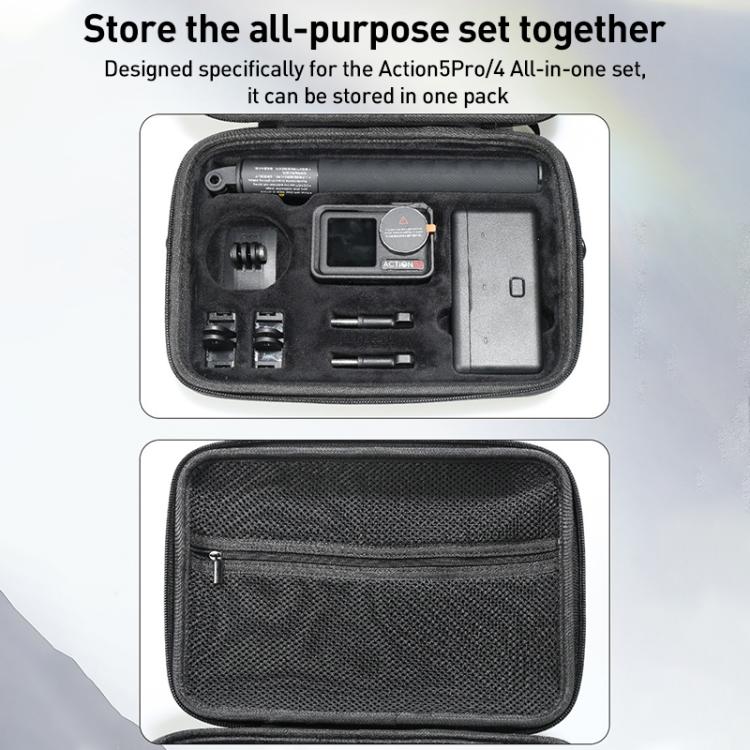 For DJI Osmo Action 5 Pro / 4 / 3 Camera and Accessories PU Storage Bag