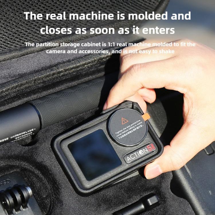 For DJI Osmo Action 5 Pro / 4 / 3 Camera and Accessories PU Storage Bag