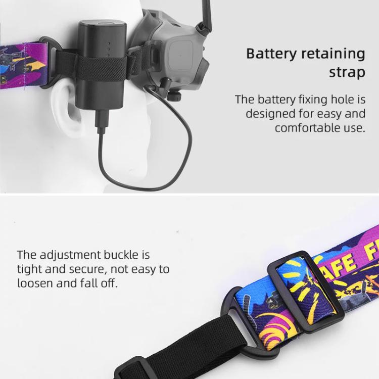 BRDRC Colorful Graffiti Headband Fixed Strap For DJI Aavta Goggles 2 / FPV Goggles V2