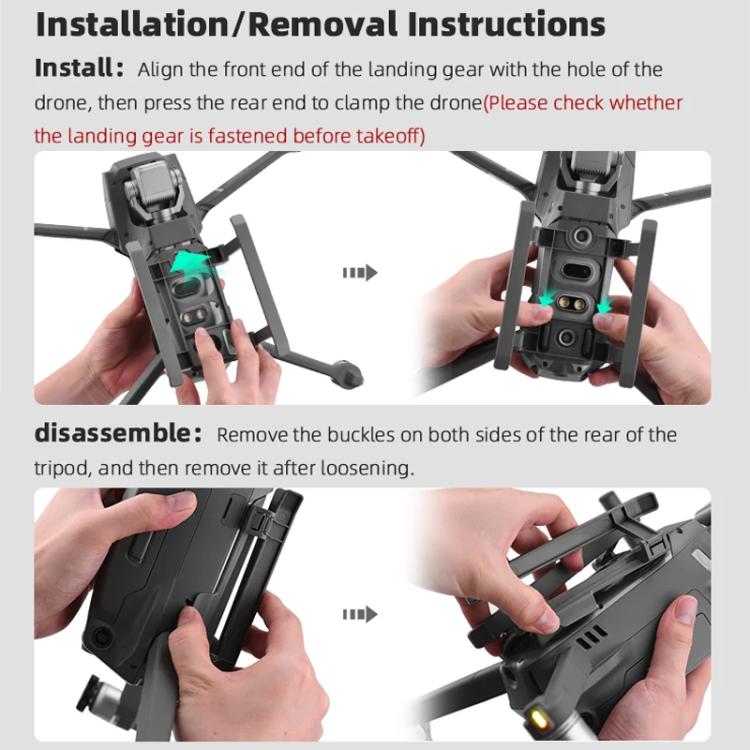 For DJI Mavic 2 BRDRC Sled Folding Heightened Landing Gear Training Rack, For DJI Mavic 2