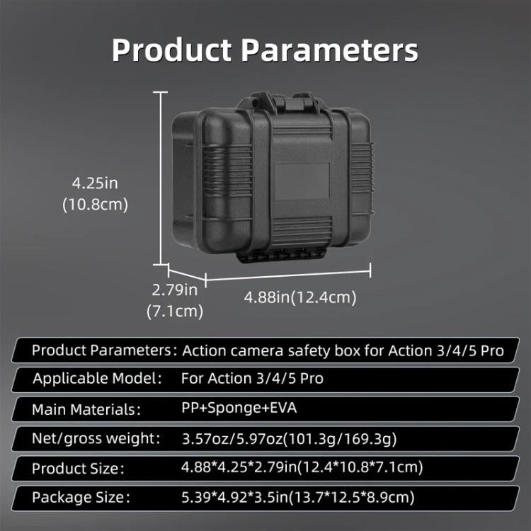 For DJI OSMO Action 5 Pro / 4 / 3 Camera Hard Storage Box Bag Protective Case, For DJI OSMO Action 5 Pro / 4 / 3