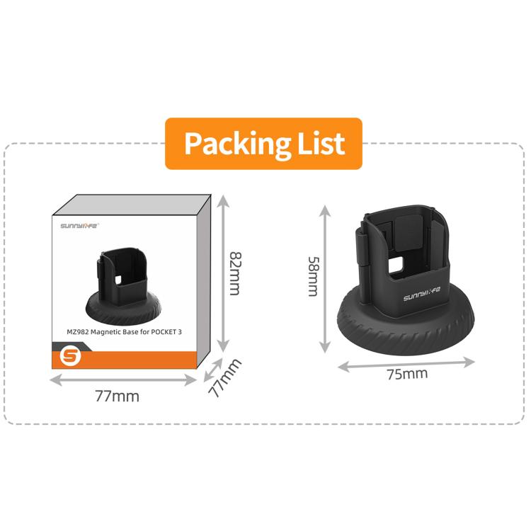 For DJI Osmo Pocket 3 Sunnylife Magnetic Base Mount Tabletop Base Stand Holder, OP3-MZ982