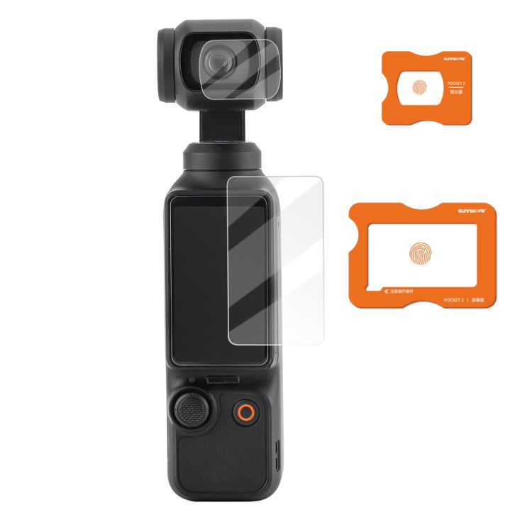 For DJI Osmo Pocket 3 Sunnylife Lens Screen Protector AR Anti-reflection Tempered Glass Film with Film Locator, Lens Screen Protector