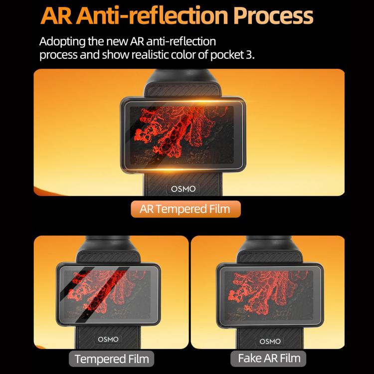 For DJI Osmo Pocket 3 Sunnylife Lens Screen Protector AR Anti-reflection Tempered Glass Film with Film Locator, Lens Screen Protector