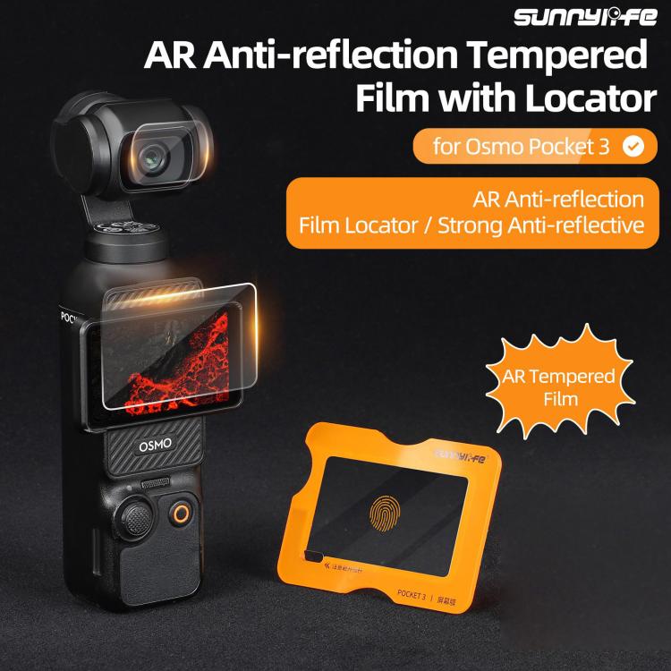 For DJI Osmo Pocket 3 Sunnylife Screen Protector AR Anti-reflection Tempered Glass Film with Film Locator, Screen Protector