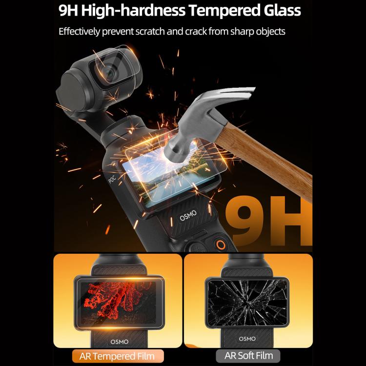 For DJI Osmo Pocket 3 Sunnylife Screen Protector AR Anti-reflection Tempered Glass Film with Film Locator, Screen Protector