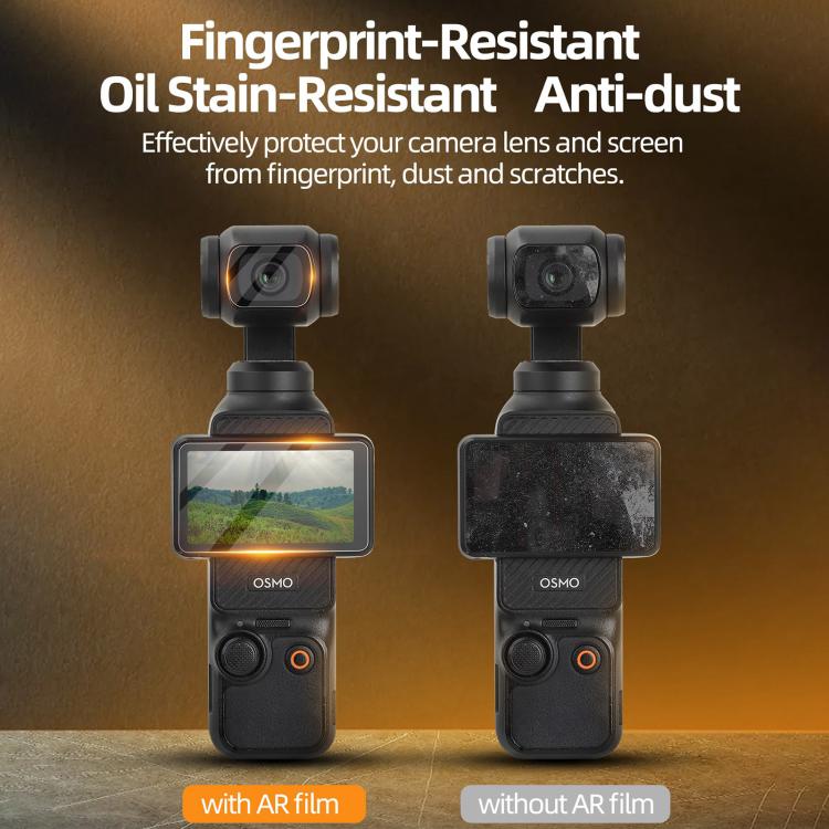 For DJI Osmo Pocket 3 Sunnylife Screen Protector AR Anti-reflection Tempered Glass Film with Film Locator, Screen Protector