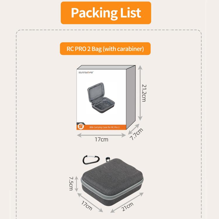 For DJI RC Pro 2 Sunnylife Carrying Case Storage Bag, For DJI RC Pro 2