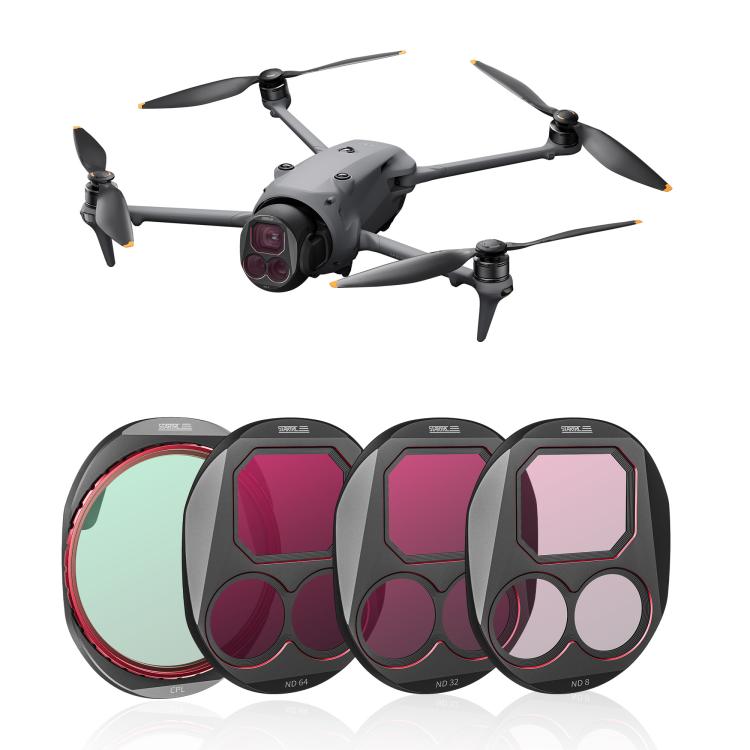 For DJI Mavic 4 Pro STARTRC 4 in 1 CPL ND8 ND32 ND64 Lens Filter Kit, CPL ND8 ND32 ND64