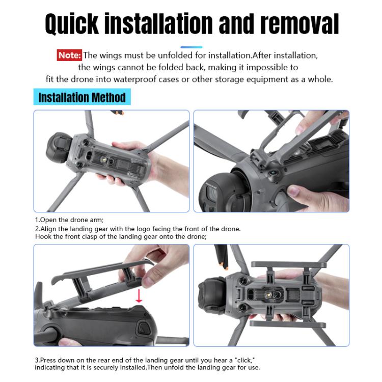 For DJI Mavic 4 Pro STARTRC Sled Anti-fall Anti-dirt Heightened Landing Gear Training Rack, For DJI Mavic 4 Pro