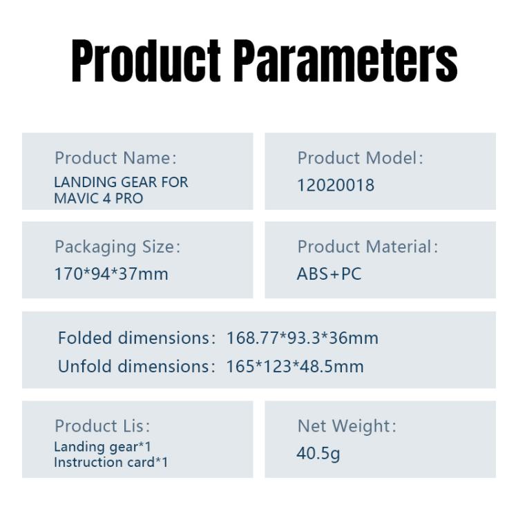 For DJI Mavic 4 Pro STARTRC Sled Anti-fall Anti-dirt Heightened Landing Gear Training Rack, For DJI Mavic 4 Pro