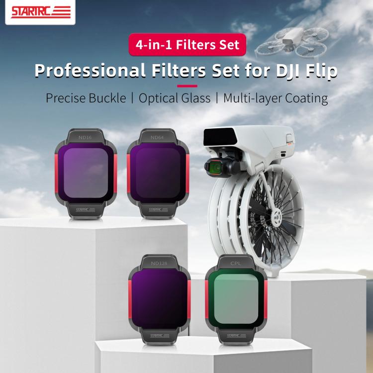 For DJI Flip STARTRC 4 in 1 ND16 ND64 ND128 CPL Lens Filter, 4 in 1