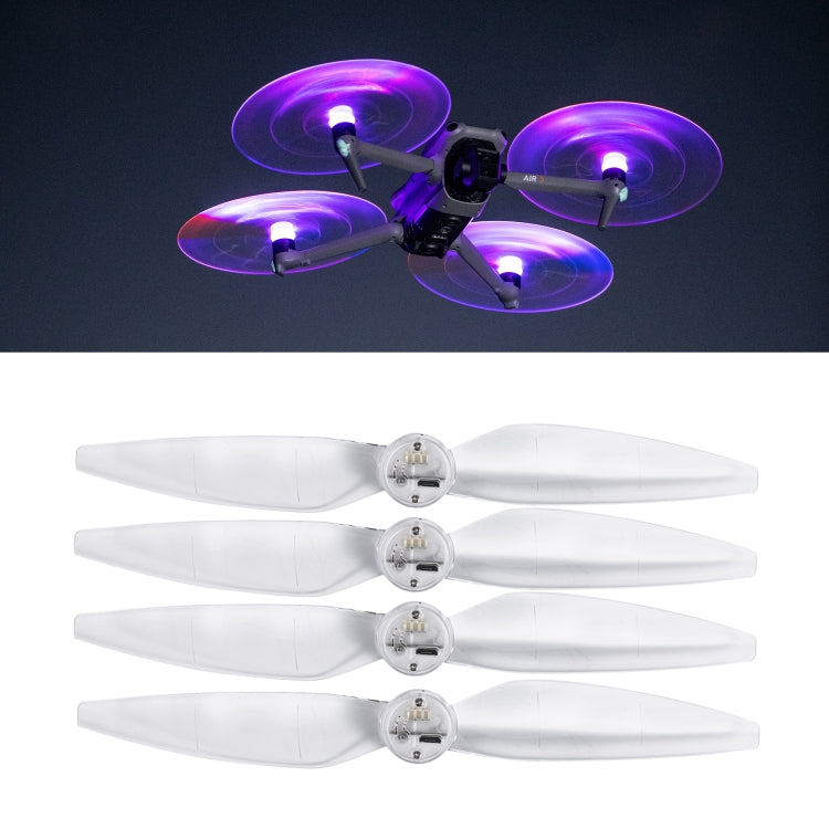 For DJI Air 3 STARTRC 2 Pairs Color LED Flash Lamp Low Noise Propellers, For DJI Air 3
