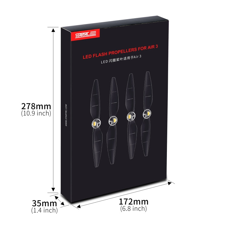 For DJI Air 3 STARTRC 2 Pairs Color LED Flash Lamp Low Noise Propellers, For DJI Air 3