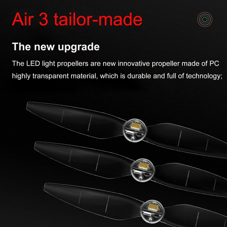 For DJI Air 3 STARTRC 2 Pairs Color LED Flash Lamp Low Noise Propellers, For DJI Air 3