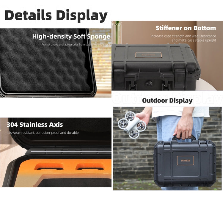 For DJI Neo Sunnylife Safety Carrying Case Waterproof Shock-proof Hard Travel Case, For DJI Neo AQX-15