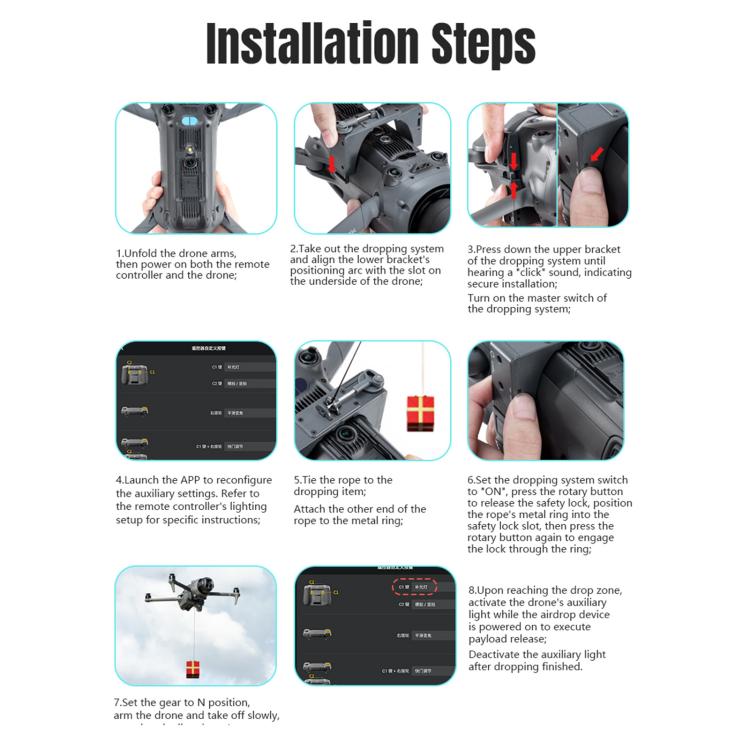 For DJI Mavic 4 Pro STARTRC Air-Dropping System Thrower Parabolic with Expansion Bracket, For DJI Mavic 4 Pro