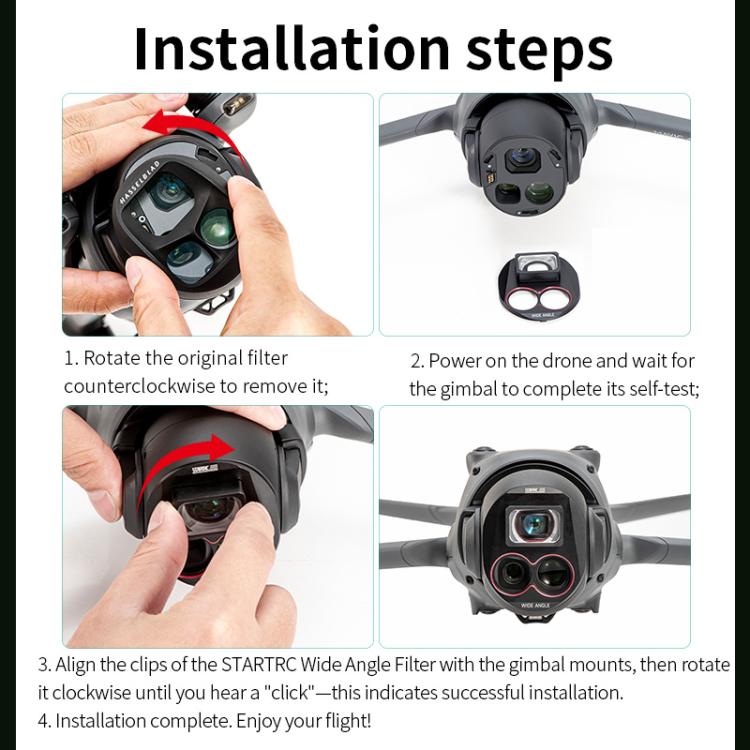 For DJI Mavic 4 Pro STARTRC Drone Wide-Angle Lens Filter, For DJI Mavic 4 Pro