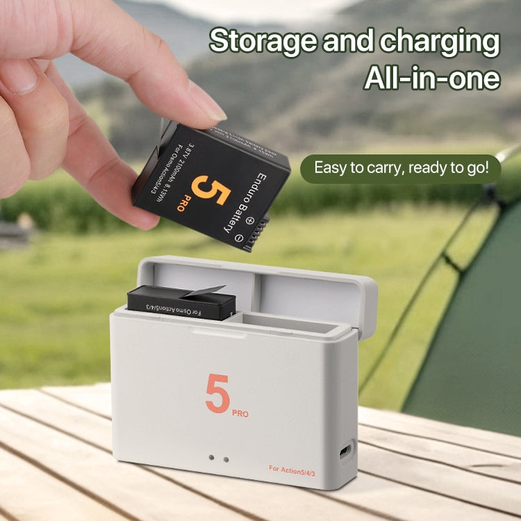 For DJI Osmo Action 5 Pro / 4 / 3 Battery Charger Box Dual-Slot Batteries Charger