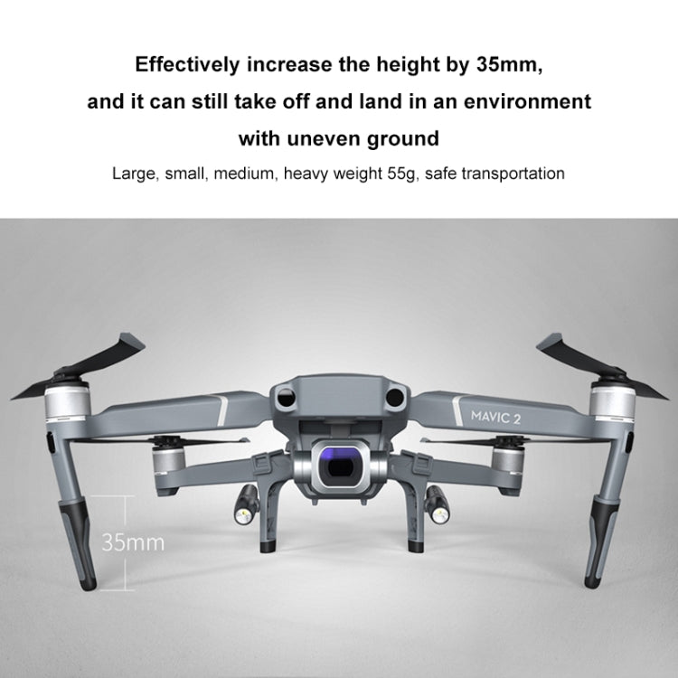 PGYTECH P-HA-030 LED Night Flight Light Shock Absorption Landing High Stand for DJI Mavic 2, P-HA-030 For DJI Mavic 2