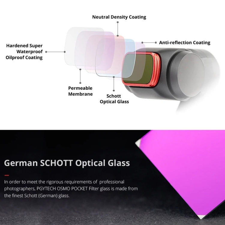 3 PCS PGYTECH P-18C-017 Profession Diving Lens Filter Suit for DJI Osmo Pocket