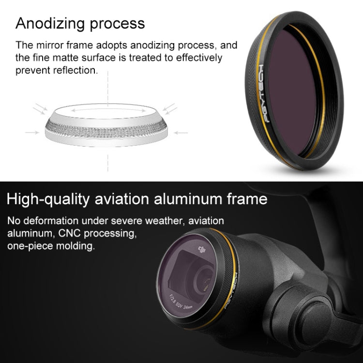 PGYTECH X4S-HD ND8 Gold-edge Lens Filter for DJI Inspire 2 / X4S Gimbal Camera Drone Accessories, ND8